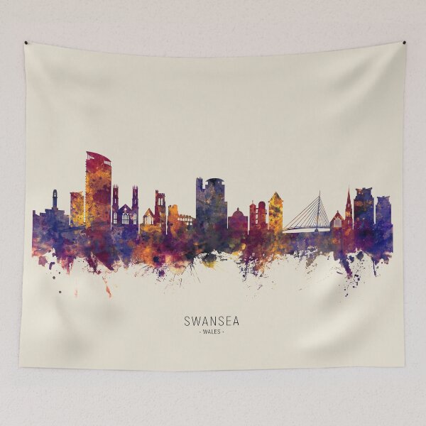 Item preview, Swansea Wales Skyline designed and sold by ArtPrints.
