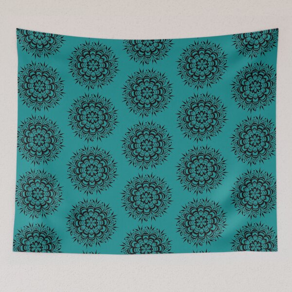 Item preview, Floral Mehndi Mandala Teal designed and sold by Inadvertent-Art.
