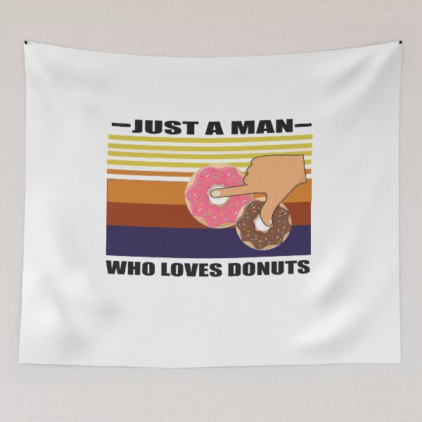 Item preview, Just A Man Who Loves Donuts Like Boobs Breast Happy Papa Daddy Uncle Husband Son Vintage Retro T-Shirt  designed and sold by bestdesigns2020.