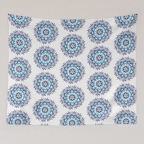 Item preview, Floral Mehndi Mandala Midnight Blue designed and sold by Inadvertent-Art.