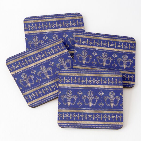 Item preview, Fleur-de-lis ornament - Lapis Lazuli and Gold designed and sold by k9printart.
