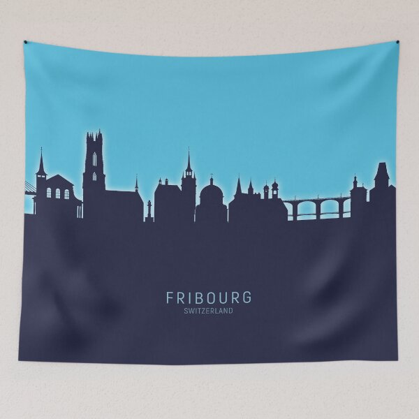 Item preview, Fribourg Switzerland Skyline designed and sold by ArtPrints.
