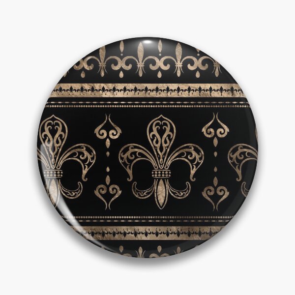 Item preview, Fleur-de-lis Luxury ornament - black and gold #2 designed and sold by k9printart.