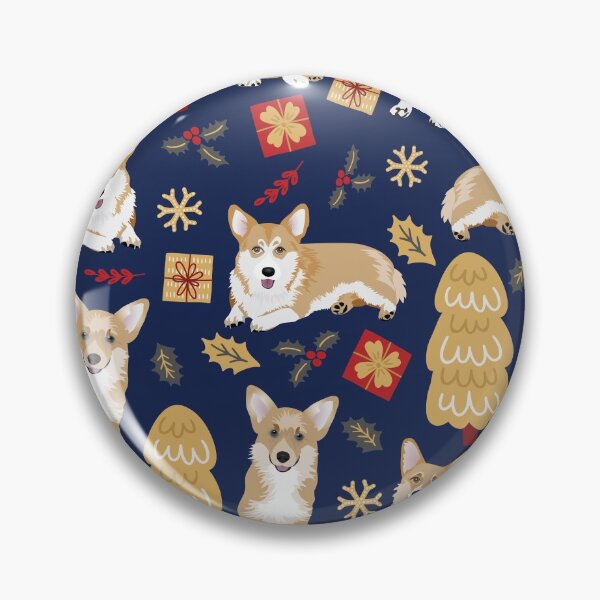 Item preview, Corgi christmas pattern blue designed and sold by UtArt.