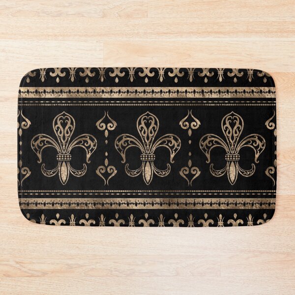 Item preview, Fleur-de-lis Luxury ornament - black and gold #2 designed and sold by k9printart.