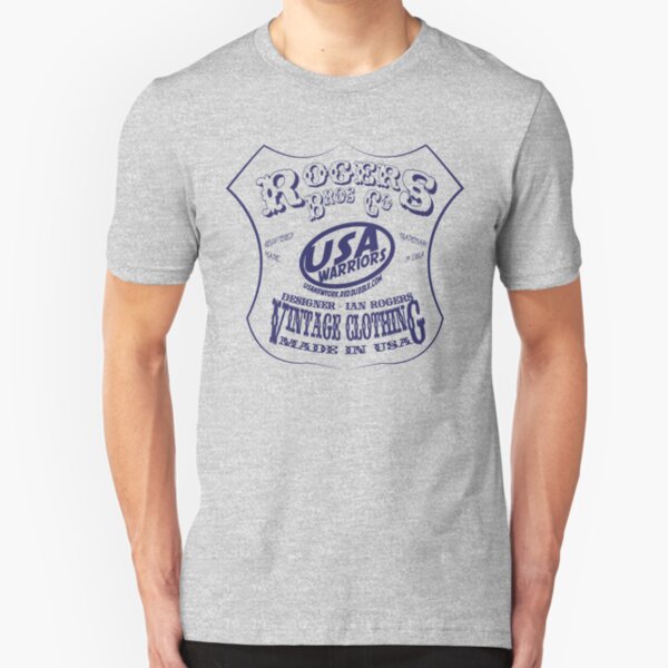 usa warriors indian by rogers bros Slim Fit T-Shirt
