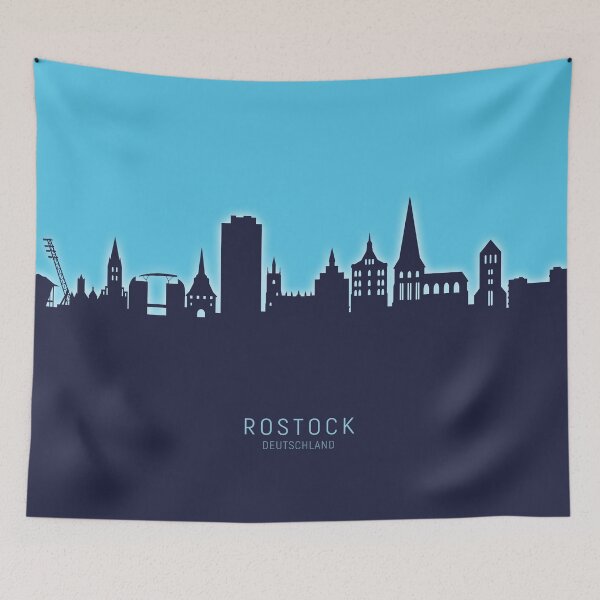 Item preview, Rostock Germany Skyline designed and sold by ArtPrints.