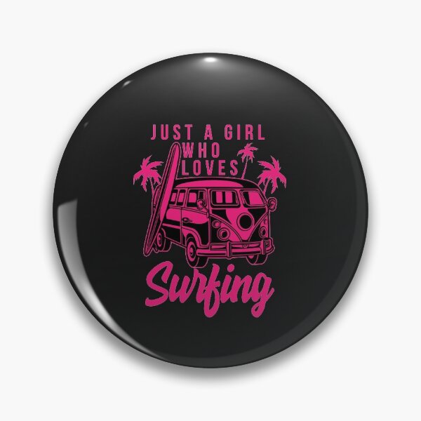 Item preview, Just A Girl Who Loves Surfing  Concept. Vintage Unique Design. Retro Adventure Hipster Art designed and sold by CampTreeAdv.