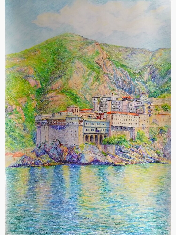 Thumbnail 3 of 3, Art Print, Mount Athos, Greece designed and sold by Anthropolog.