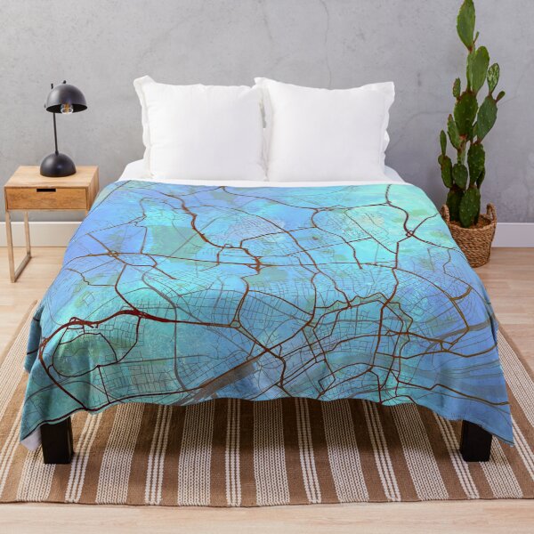 Item preview, Frankfurt Germany Street Map Art Watercolor Light Blue designed and sold by IvonDesign.