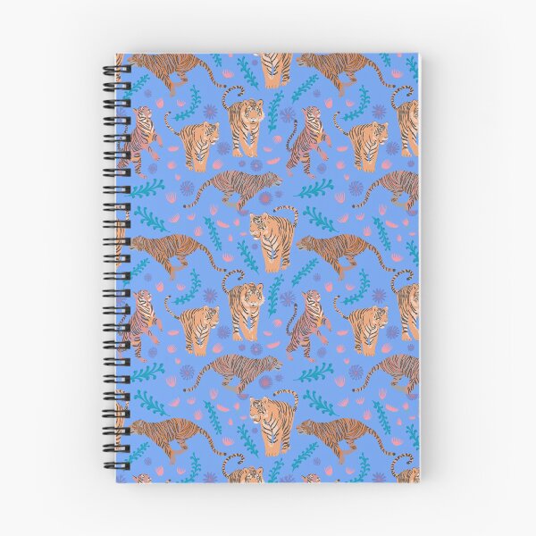 Item preview, Tigers with flowers and plants on stripes purple designed and sold by Flyingwall.