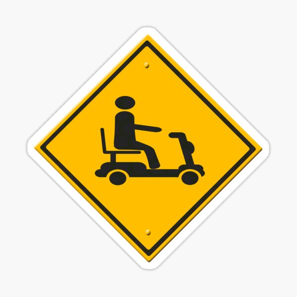 Warning sign mobility scooter Sticker