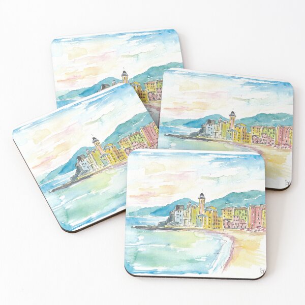 Item preview, Camogli Beach with Historic Italian Town Center  designed and sold by artshop77.