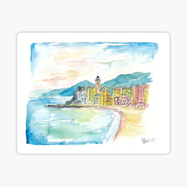 Item preview, Camogli Beach with Historic Italian Town Center  designed and sold by artshop77.