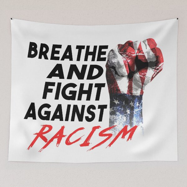 Item preview, Raised American Fist Black Lives Matter Anti Racism  designed and sold by Dmetalx Art Apparel.