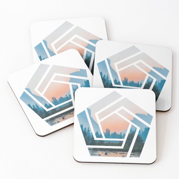 Item preview, Modified pentagon with mountain landscape designed and sold by ClumsyCat.