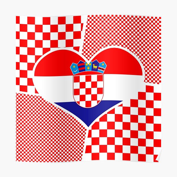 Póster «Bandera croata en un collage de corazón» de andesign Redbubble