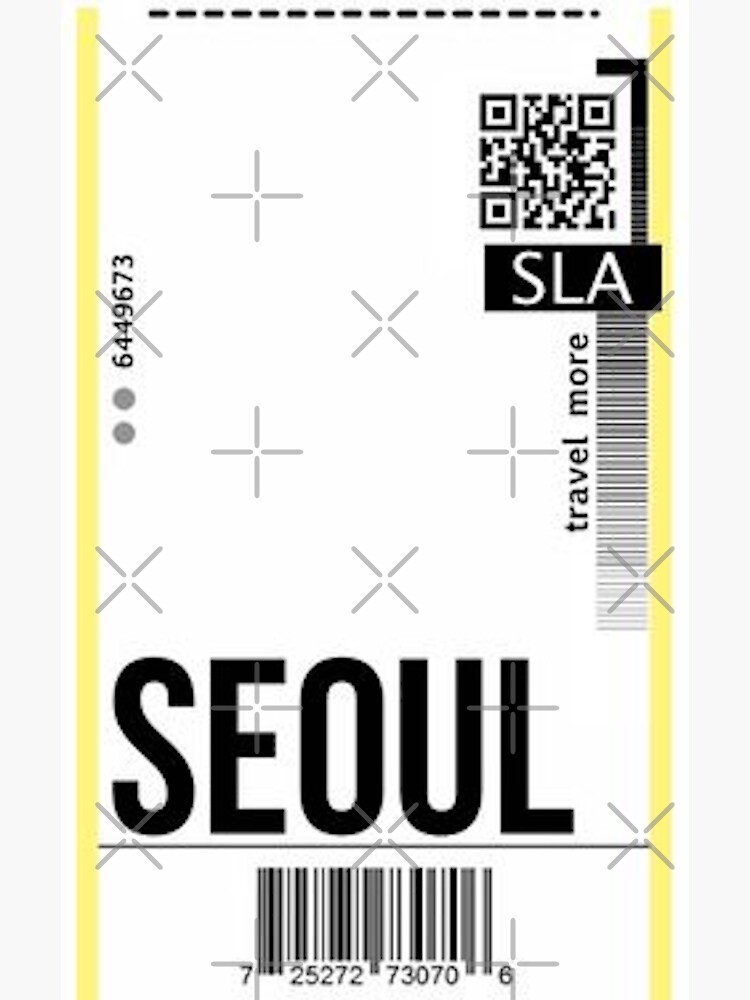 Seoul Plane Ticket Boarding Pass Template Sticker By