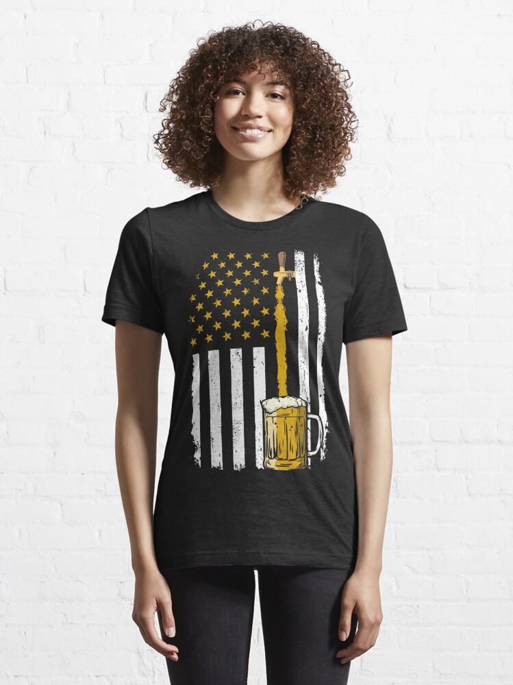 American Flag USA Craft Beer Gifts Brewers Tee Beer Brewery - American Flag  Beer - Long Sleeve T-Shirt