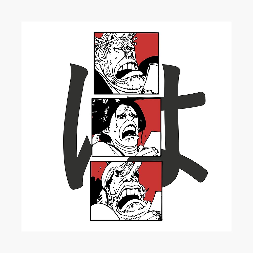 One Piece Ha Robin Usopp Franky Reaction Poster By Claystage Redbubble