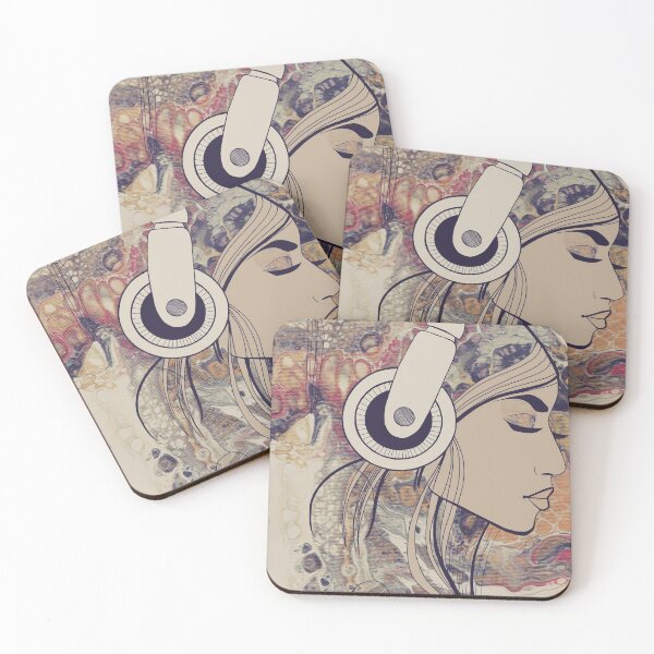 Item preview, woman portrait headphones designed and sold by zabrinaz.