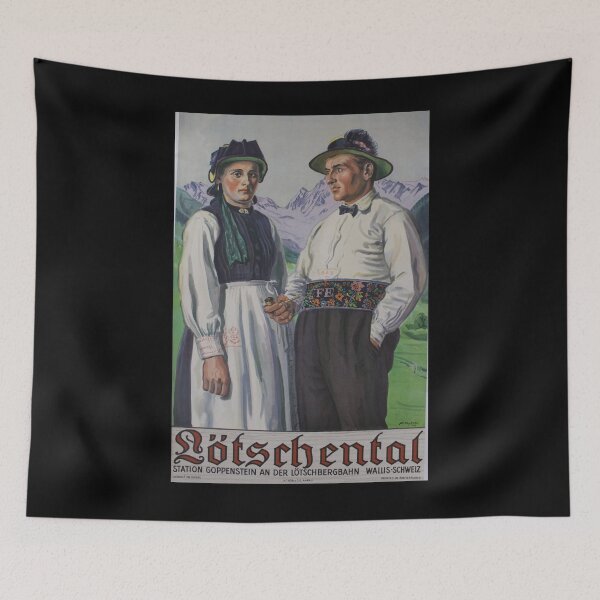 Item preview, Loetschenthal vintage travel poster designed and sold by stickart-marek.