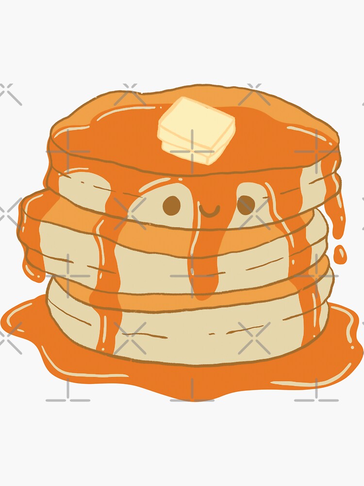 Cute Pancake Kawaii Food Sticker By Kikooart Redbubble