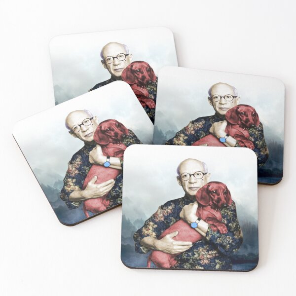 Item preview, Man in Spectacles holds Dachshund against Forests and Mountains Landscape designed and sold by KALEIDOSCOPE UK.
