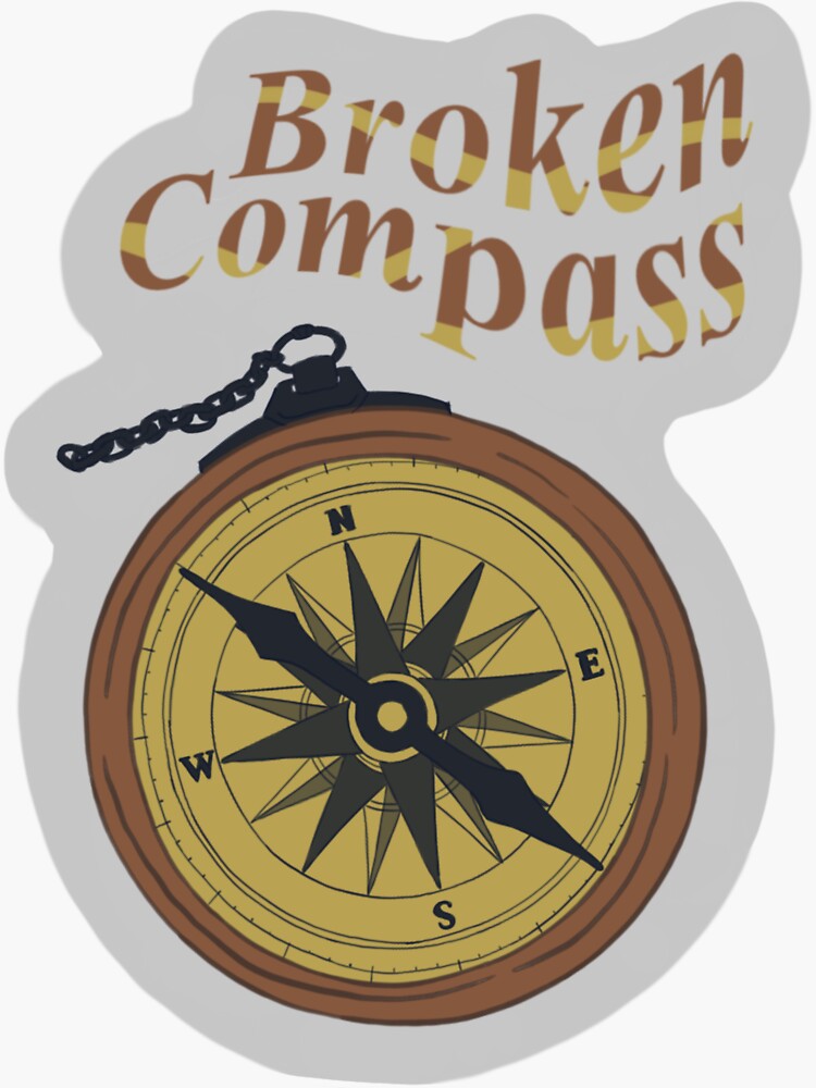 "Broken compass" Sticker by starrymoonlight Redbubble