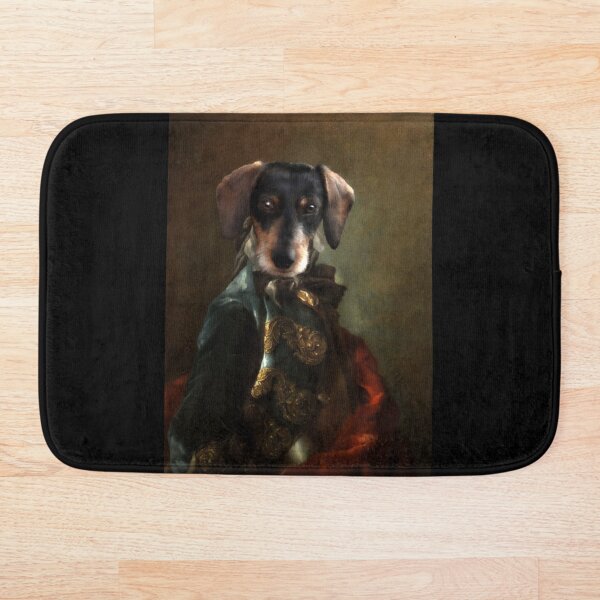Dachshund in barok style Bath Mat