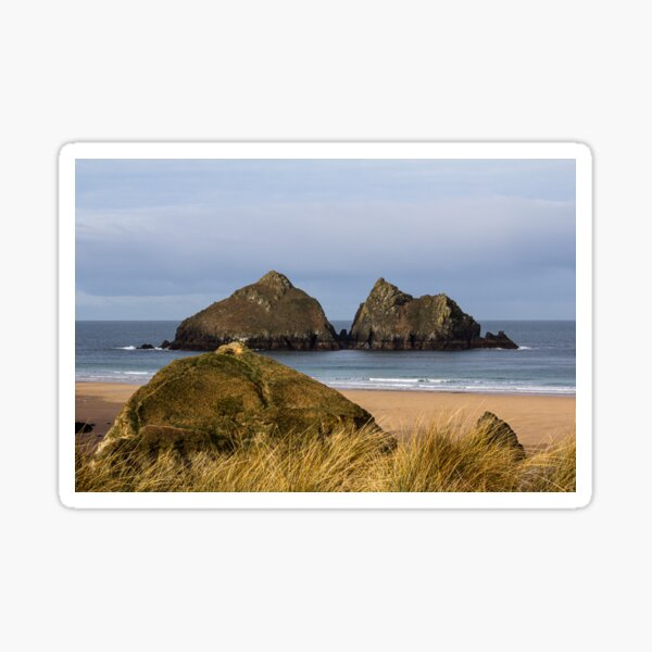 A photograph of Holywell Bay Beach Cornwall Sticker