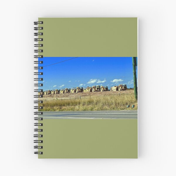 Item preview, Heavy Duty Construction Vehicles (重型工程车) in a long row at a distance against a blue sky at the Western Sydney Airport Construction Site 2019 by Bao-Er designed and sold by Chinaspaces.