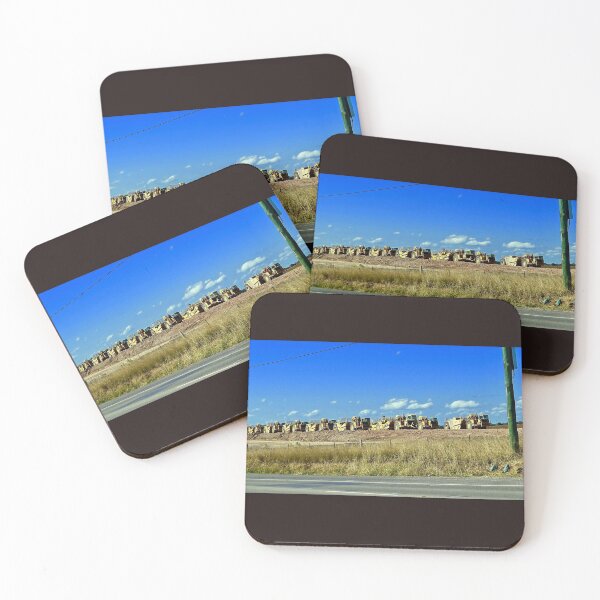 Item preview, Heavy Duty Construction Vehicles (重型工程车) in a long row at a distance against a blue sky at the Western Sydney Airport Construction Site 2019 by Bao-Er designed and sold by Chinaspaces.