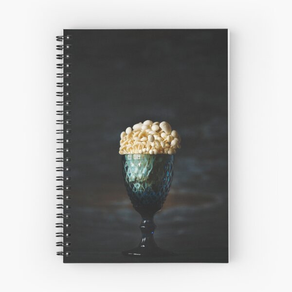 Item preview, Still life with little white mushrooms putted in blue wine glass on dark designed and sold by dariazu.