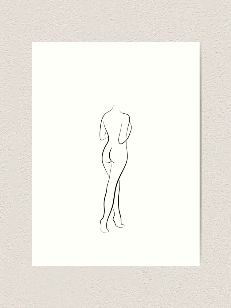 Naked Woman Line Art Sketch Slender Sylvia Art Print For Sale By Melody Watson Redbubble