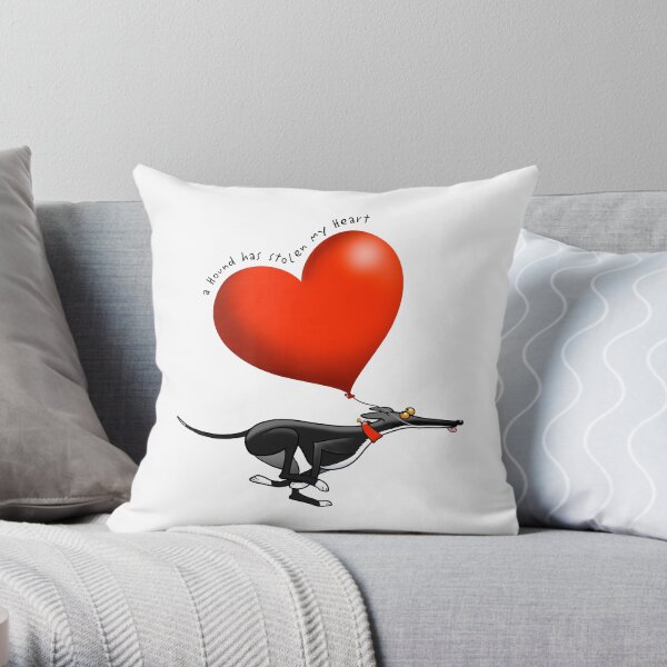 Coeur volé - chien noir Coussin