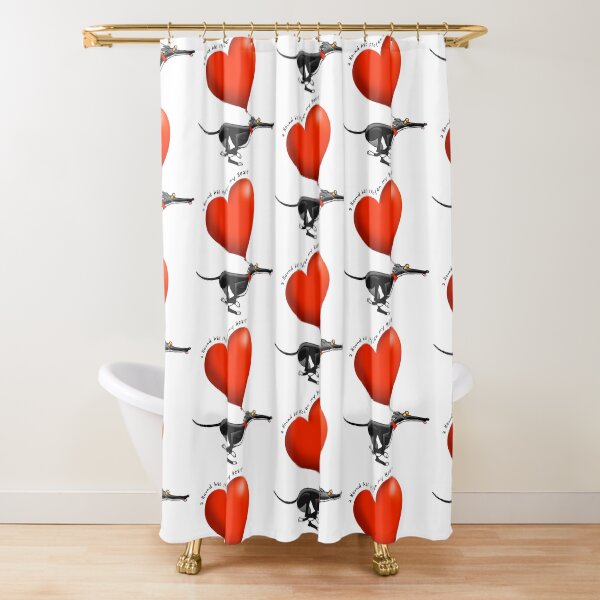Stolen Heart - black hound Shower Curtain