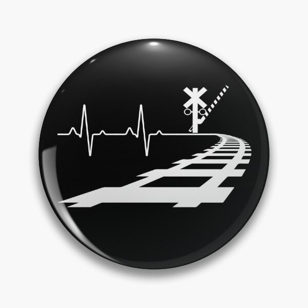 Item preview, heart beat line Railroad crossing Trains Gift for railway workers designed and sold by skulltshirt.