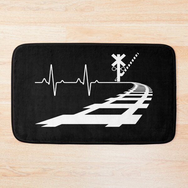 Item preview, heart beat line Railroad crossing Trains Gift for railway workers designed and sold by skulltshirt.