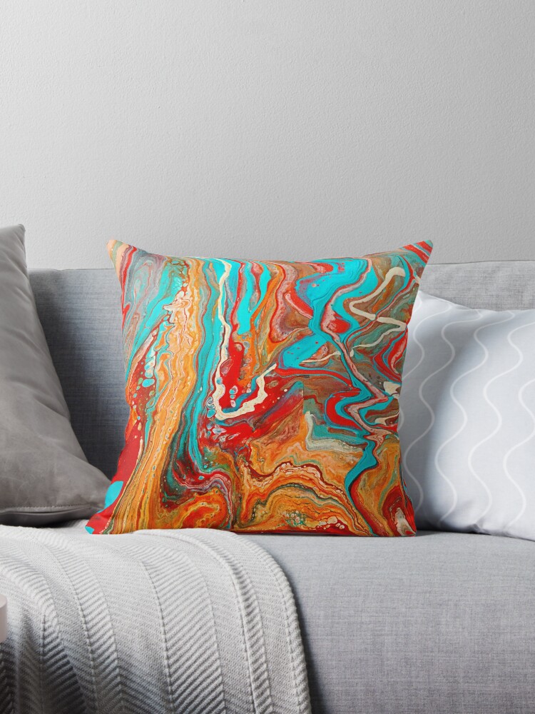 Turquoise and sale orange pillows