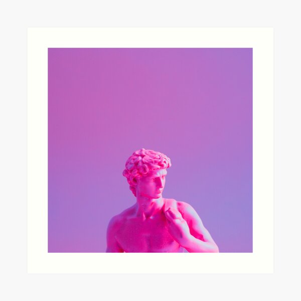 Neon purple vaporwave sculpture Art Print