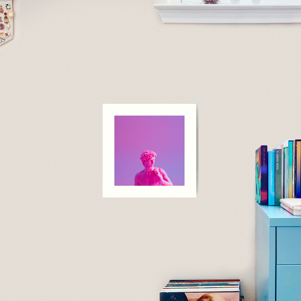 Neon purple vaporwave sculpture Art Print