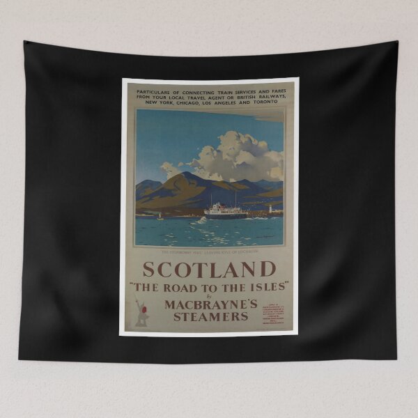 Item preview, Scotland The Route to the Isles vintage travel poster designed and sold by stickart-marek.
