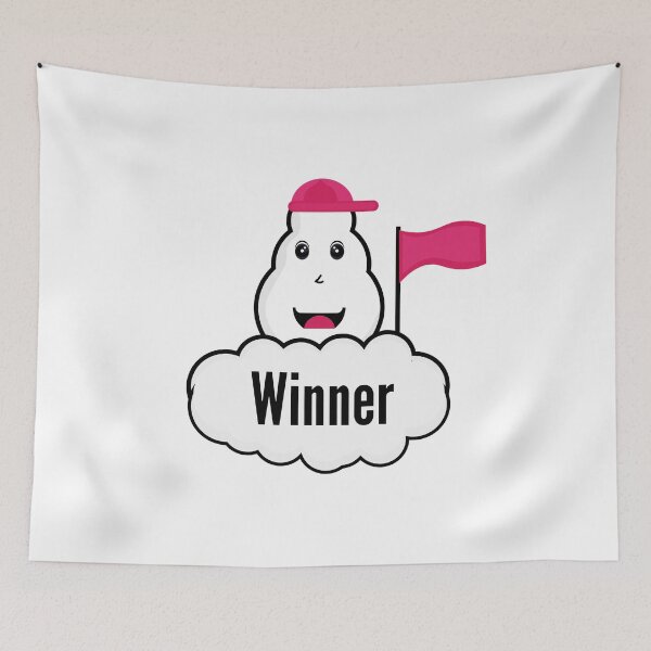 Item preview, Winner success snowman cloud flag designed and sold by Illutino.