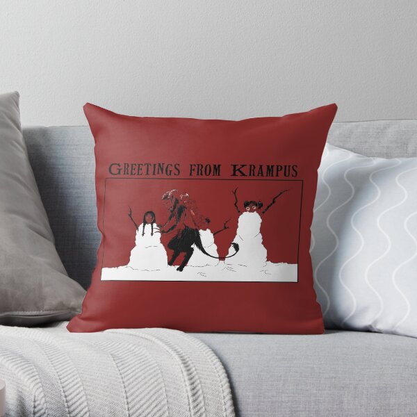 White Krampusnacht Throw Pillow