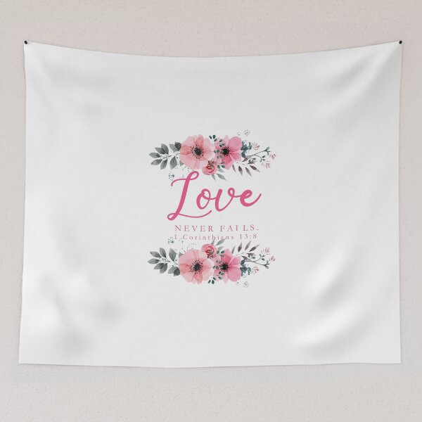 Item preview, Love Never Fails Floral - pink designed and sold by Yesido.