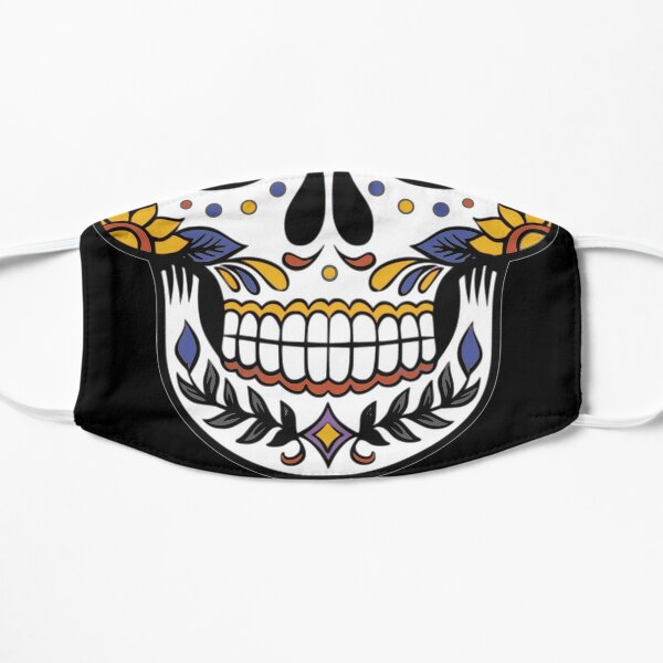 Download Day Of The Dead Sugar Skull Yellow Mask By Picto Redbubble PSD Mockup Templates