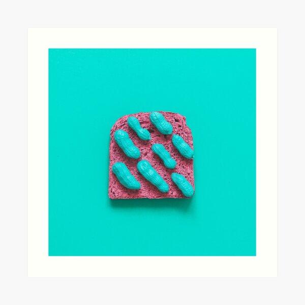 Pink bread with peanuts Art Print
