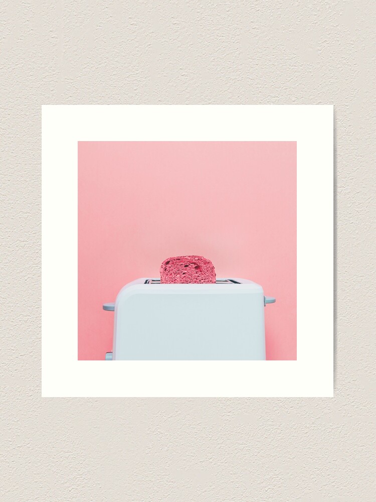 Alternate view of Pink toast in toaster Art Print