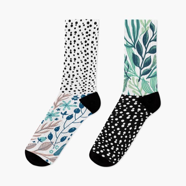 Item preview, Mixed Patterns Design of Polkadots And Green Leaves  designed and sold by SomebodyArts.